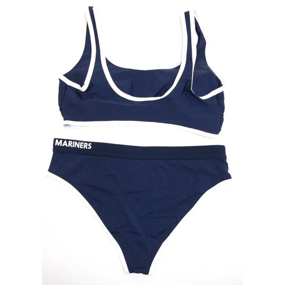 Women's G-III Seattle Mariners Blue White Bikini Swim Suit Swimwear Medium - NWT - Picture 2 of 2